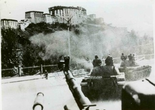 Chinese tank entering Lhasa in 1950's